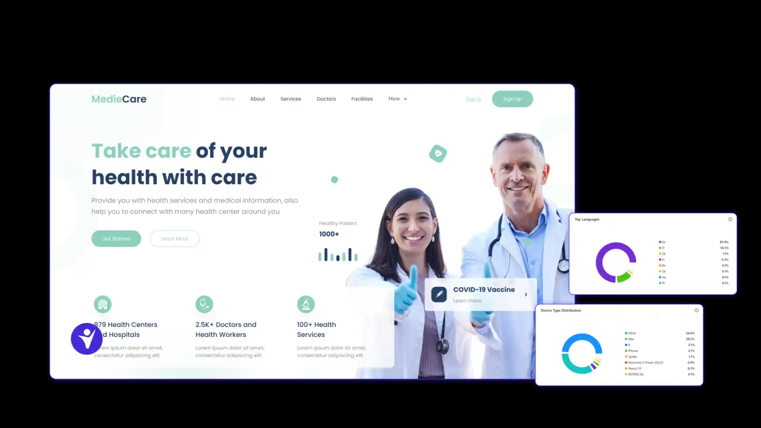 Detailed illustration of WelcomingWeb accessibility solutions and compliance monitoring dashboard