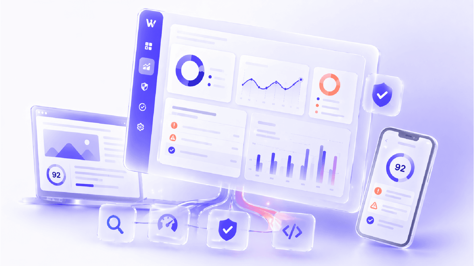 WelcomingWeb platform interface showing accessibility compliance tools and analytics dashboard
